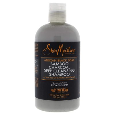  4. SheaMoisture African Black Soap Bamboo Charcoal Deep Cleansing Shampoo is ideal for curly hair. 
