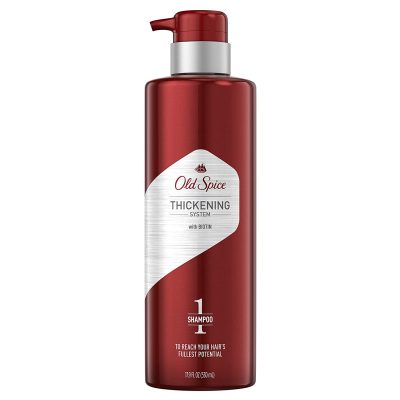  2. Old Spice Thickening System Shampoo for Men Infused with Biotin, Best Drugstore 