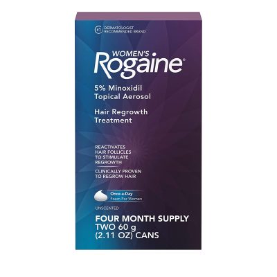  1. Overall winner: Rogaine Women's 5% Minoxidil Topical Aerosol Hair Regrowth Treatment. 