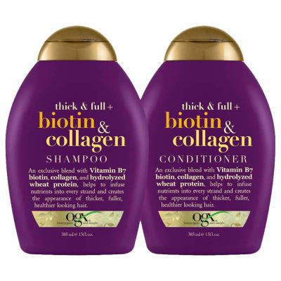  2. OGX Thick & Full Biotin & Collagen Shampoo is the best drugstore shampoo. 
