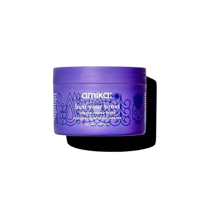  9. Amika Bust Your Brass Cool Blonde Purple Intense Repair Hair Mask is ideal for bleached hair. 