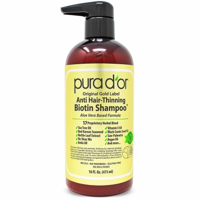  1. Anti-Thinning Biotin Shampoo Pura D'or Gold Label 