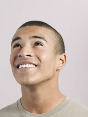 Man with buzz cut