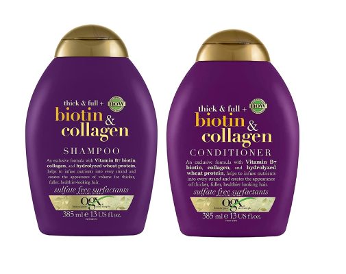  3. OGX Thick & Full Biotin & Collagen Shampoo is ideal for dry hair. 